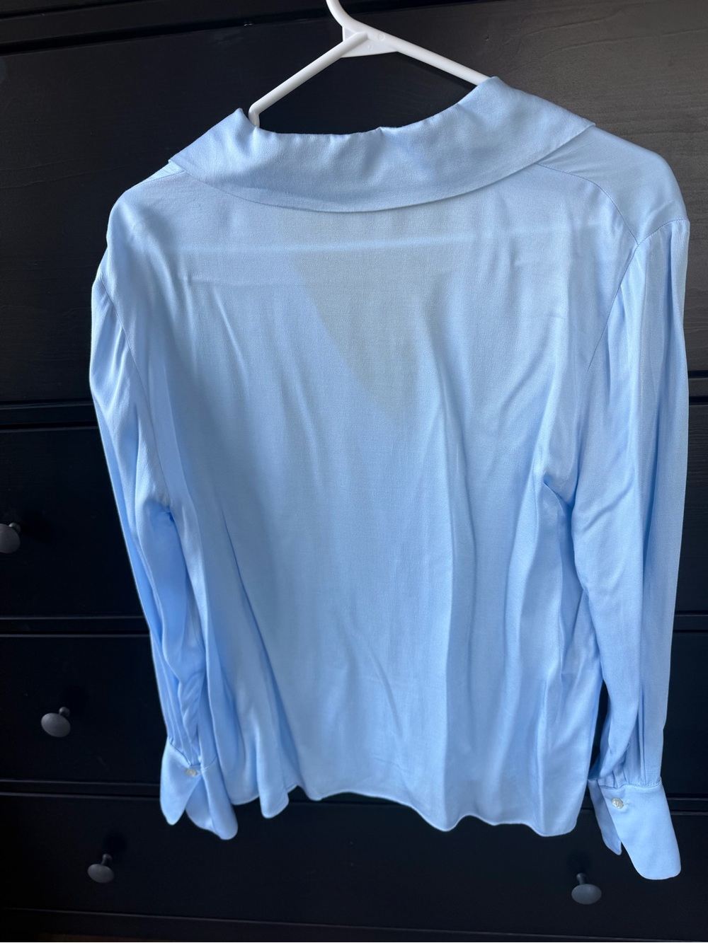 Mango Light Blue Button-Front Blouse - Picture 3 of 3